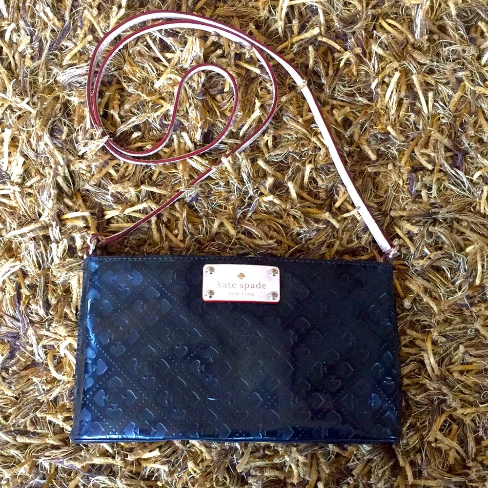 Kate Spade Black patent embossed crossbody